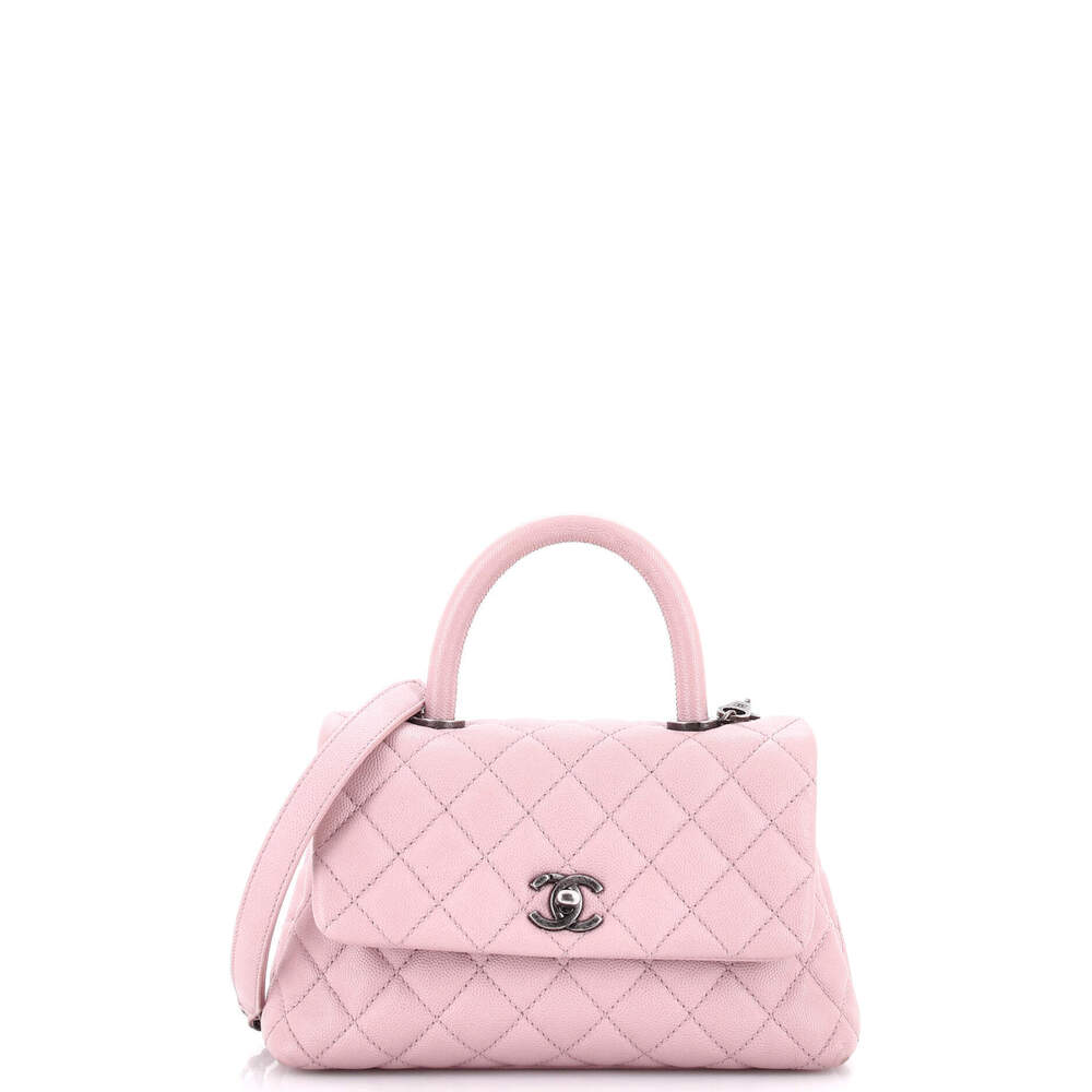 Chanel Mini Coco Top Handle Bag Quilted Caviar